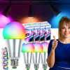 4X ŻARÓWKA KOLOROWA LED RGB + PILOTY ZESTAW DO DOMU HOTELU SYPIALNI E27 10W (tds0565)